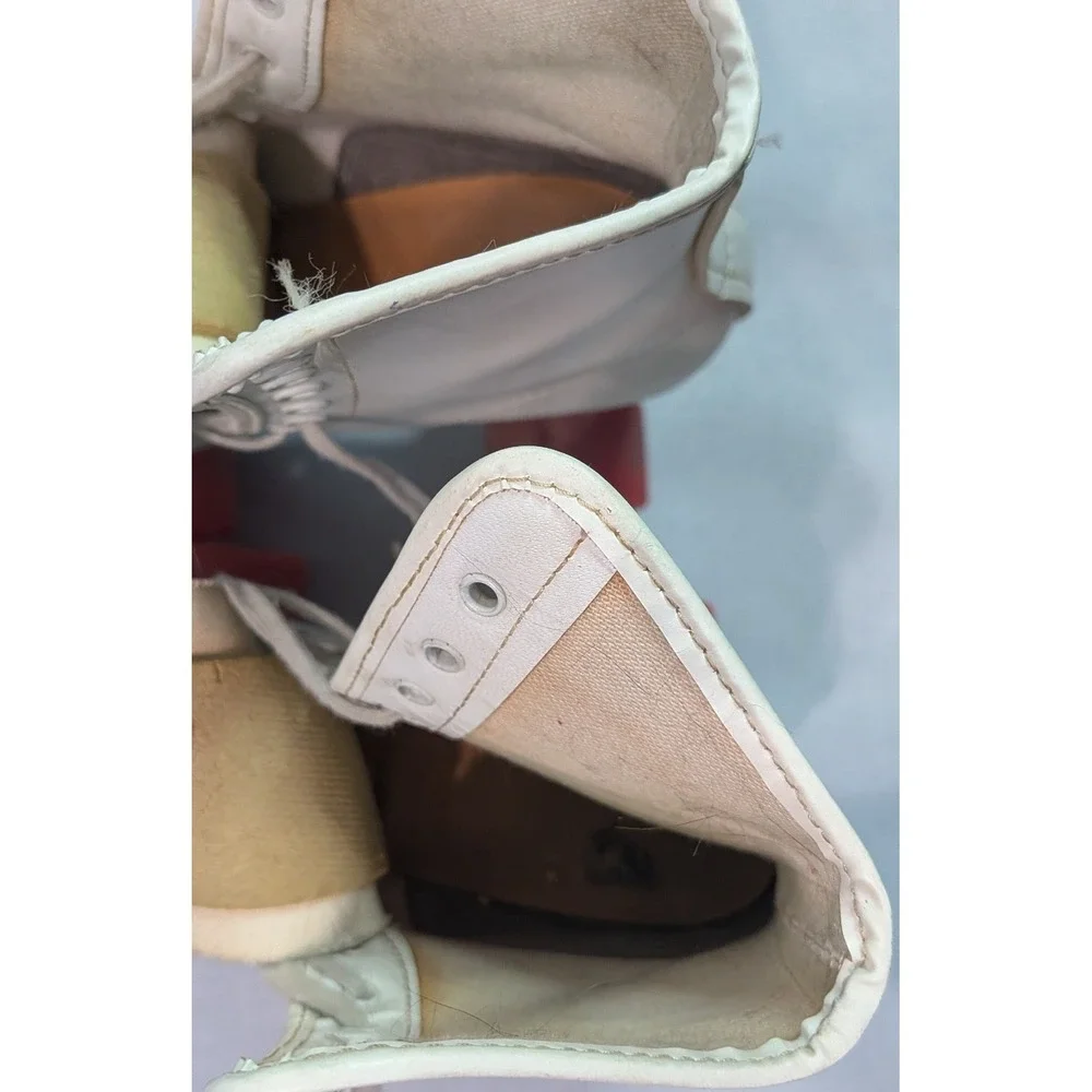 Roller Derby Quad Skates Womens 8 White Fair Vintage Red Wheels High Top